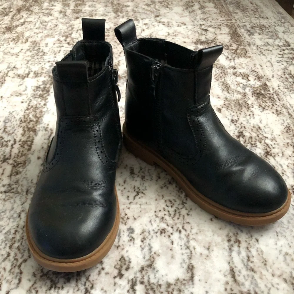 Classic Black Chelsea Boots Kids Boots Boys Ankle Height With Zipper
